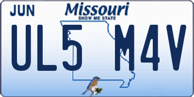 MO license plate UL5M4V