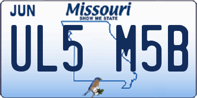 MO license plate UL5M5B