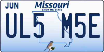 MO license plate UL5M5E