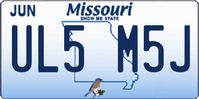 MO license plate UL5M5J