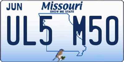 MO license plate UL5M5O