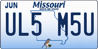 MO license plate UL5M5U