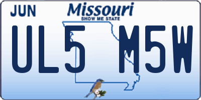 MO license plate UL5M5W