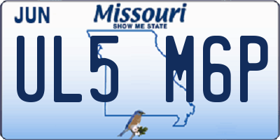 MO license plate UL5M6P