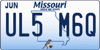 MO license plate UL5M6Q