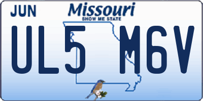 MO license plate UL5M6V