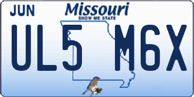 MO license plate UL5M6X