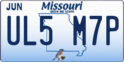 MO license plate UL5M7P