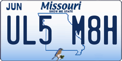 MO license plate UL5M8H