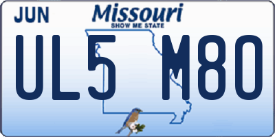 MO license plate UL5M8O
