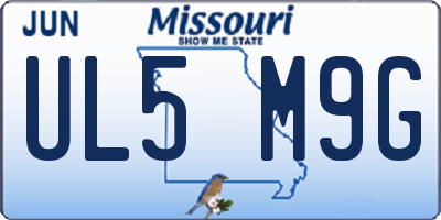 MO license plate UL5M9G