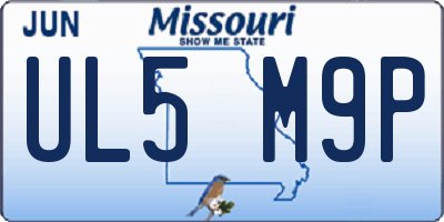 MO license plate UL5M9P