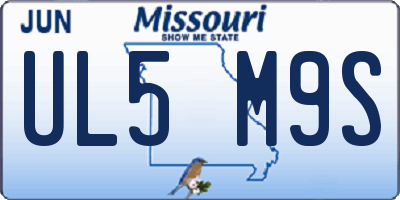 MO license plate UL5M9S