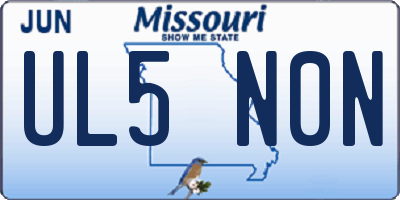 MO license plate UL5N0N