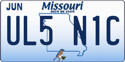 MO license plate UL5N1C