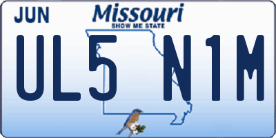 MO license plate UL5N1M