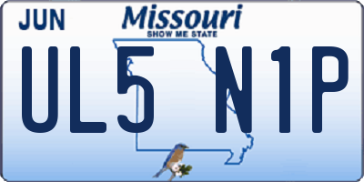 MO license plate UL5N1P