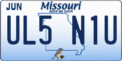 MO license plate UL5N1U