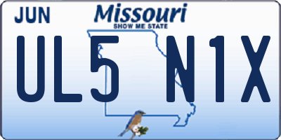 MO license plate UL5N1X