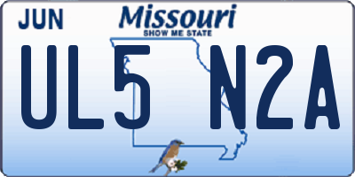 MO license plate UL5N2A