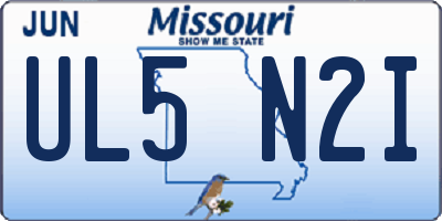 MO license plate UL5N2I