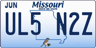 MO license plate UL5N2Z