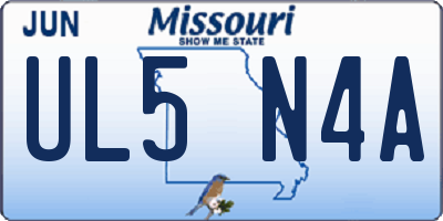 MO license plate UL5N4A