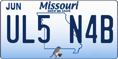 MO license plate UL5N4B