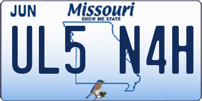 MO license plate UL5N4H