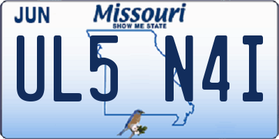 MO license plate UL5N4I