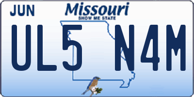 MO license plate UL5N4M