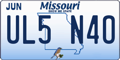 MO license plate UL5N4O