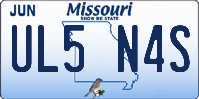 MO license plate UL5N4S