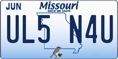 MO license plate UL5N4U