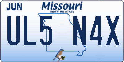 MO license plate UL5N4X