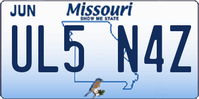 MO license plate UL5N4Z