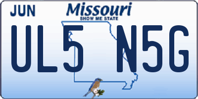 MO license plate UL5N5G