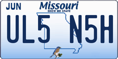 MO license plate UL5N5H