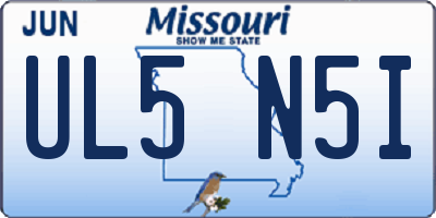 MO license plate UL5N5I