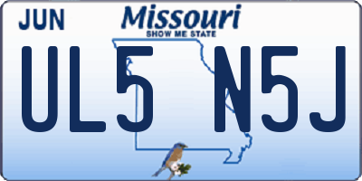 MO license plate UL5N5J
