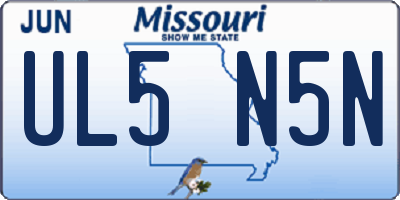 MO license plate UL5N5N