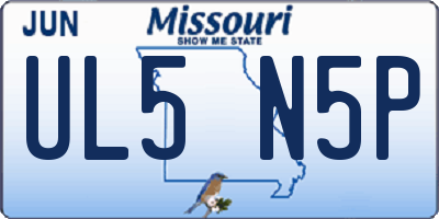 MO license plate UL5N5P