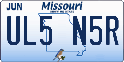 MO license plate UL5N5R