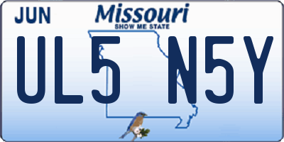 MO license plate UL5N5Y