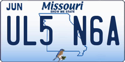 MO license plate UL5N6A