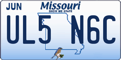 MO license plate UL5N6C