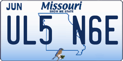 MO license plate UL5N6E