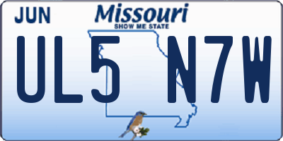 MO license plate UL5N7W