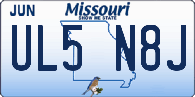 MO license plate UL5N8J