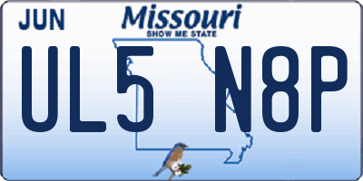 MO license plate UL5N8P